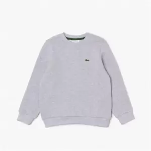 Image of Lacoste Logo Fleece Crew Neck Sweater Juniors - Grey