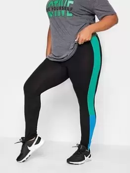 Image of Yours Colour Clash Active Legging Green/Blue