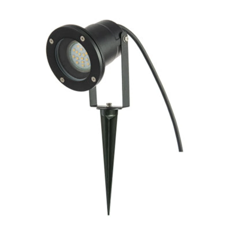 Image of Happy Homewares Outdoor Garden 240V Spike Light In Matte Black With 50Cm Cable