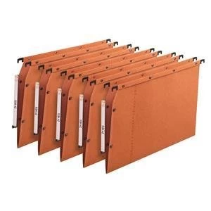 Image of Elba A4 Ultimate AZV Lateral File Manilla 240gsm 15mm V Base 150 Sheets Orange Pack of 25