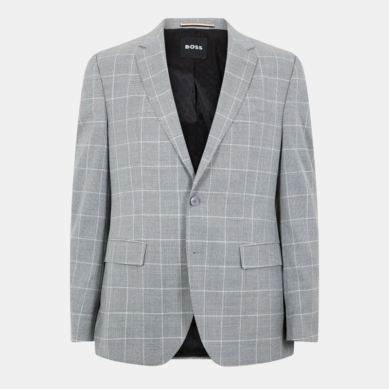 Image of Boss Mens Jasper Formal Jacket Open Grey male L