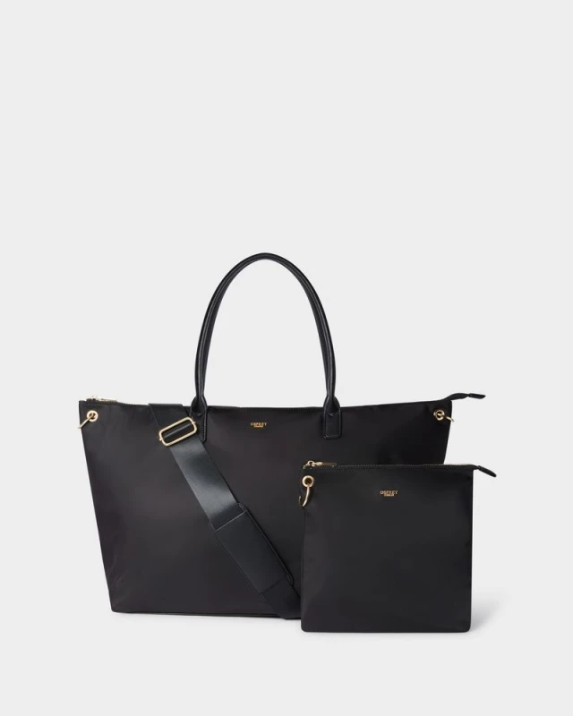 Image of OSPREY LONDON Womens The Voyage Nylon Weekender Bag in Black Female One Size