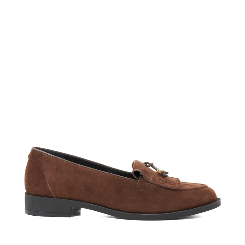 Image of Dune London Womens Globetrot Loafers Brown Suede female 3 (36)