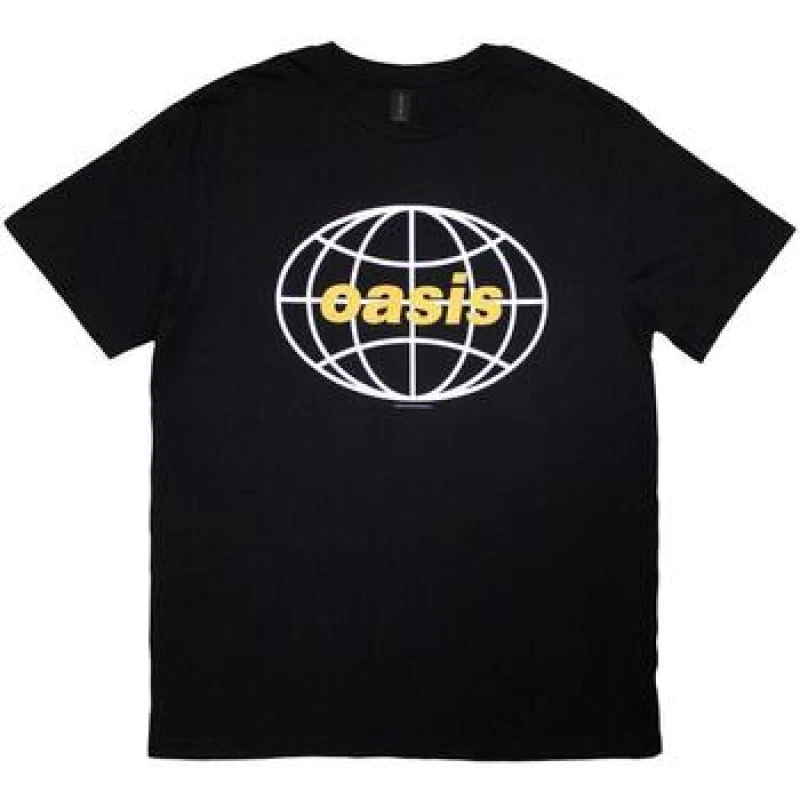 Image of Oasis Oasis Men Globe Logo T-Shirt in Black Size: Small Black S Male 5063750833057