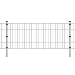 Image of Vidaxl 2D Garden Fence Panels & Posts 2008X830 Mm 10 M - Silver