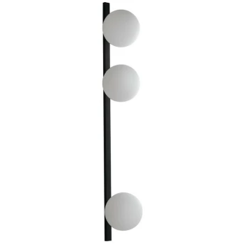 Image of Fan Europe Lighting - Fan Europe Enoire - Triple Globe Wall Lamp, Black, Opal, E14