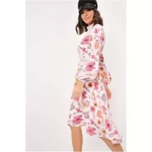 Image of I Saw It First Floral Open Back Midi Dress - White