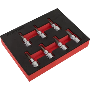 Image of Sealey 7 Piece 3/8" Drive Hex Socket Bit Set Imperial 3/8"