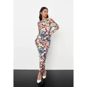 Image of Missguided Floral Ruched Midaxi Skirt - Multi