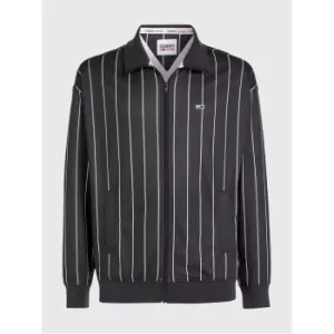 Image of Tommy Jeans Tjm Rlx Pinstripe Track Jacket - Black