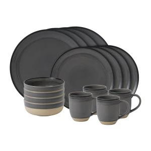 Image of Royal Doulton Ellen DeGeneres Grey Lines 16 Piece Set Grey