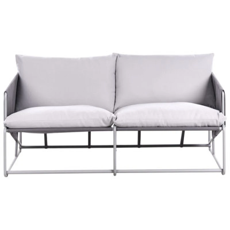 Image of Beliani Garden Sofa 2 Seater Ponte Metal Grey