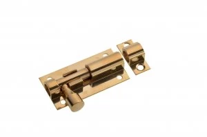 Image of Wickes Barrel Bolt - Brass 51mm