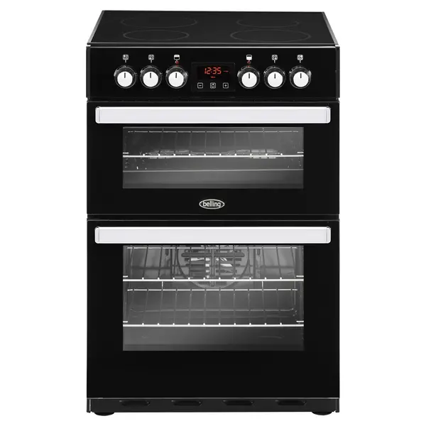 Image of Belling Cookcentre 60E 60cm Electric Cooker with Ceramic Hob - Black - A/A Rated