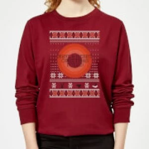 Image of Looney Tunes Knit Womens Christmas Sweatshirt - Burgundy - M