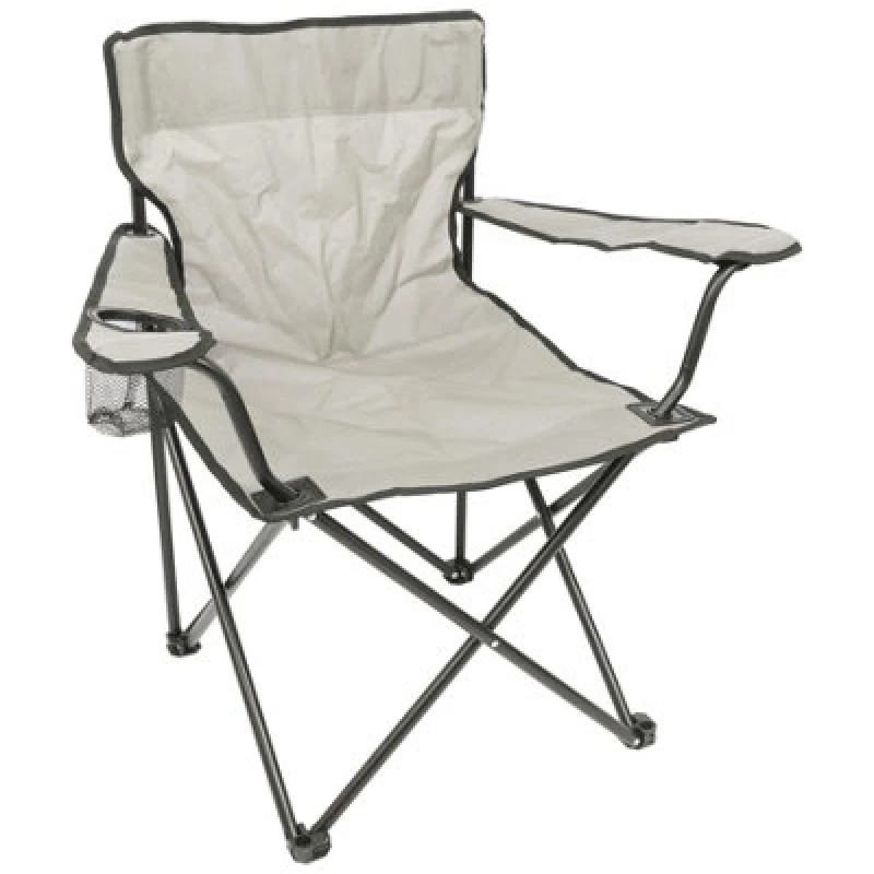 Image of Harbour Housewares Folding Canvas Camping Chair - Matt Black/beige