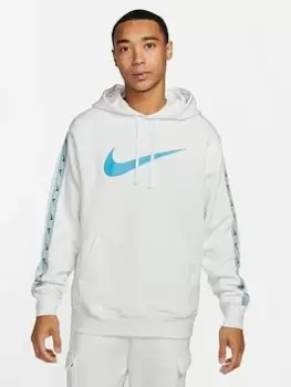 Image of Nike NSW Repeat Swoosh Fleece Hoodie - White, Size 2XL, Men