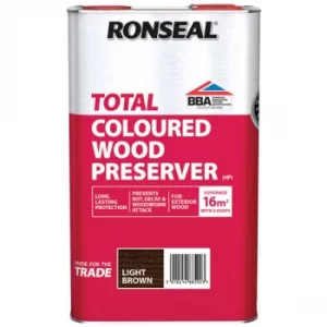 Image of Ronseal 38592 Trade Total Wood Preserver Light Brown 5 litre