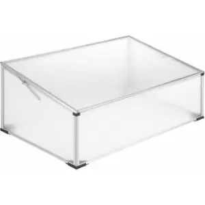 Image of Tectake - Garden cold frame in aluminum w/ lockable roof - mini greenhouse, cold frame greenhouse, plastic cold frame - 102 x 61 x 41 / 31 cm