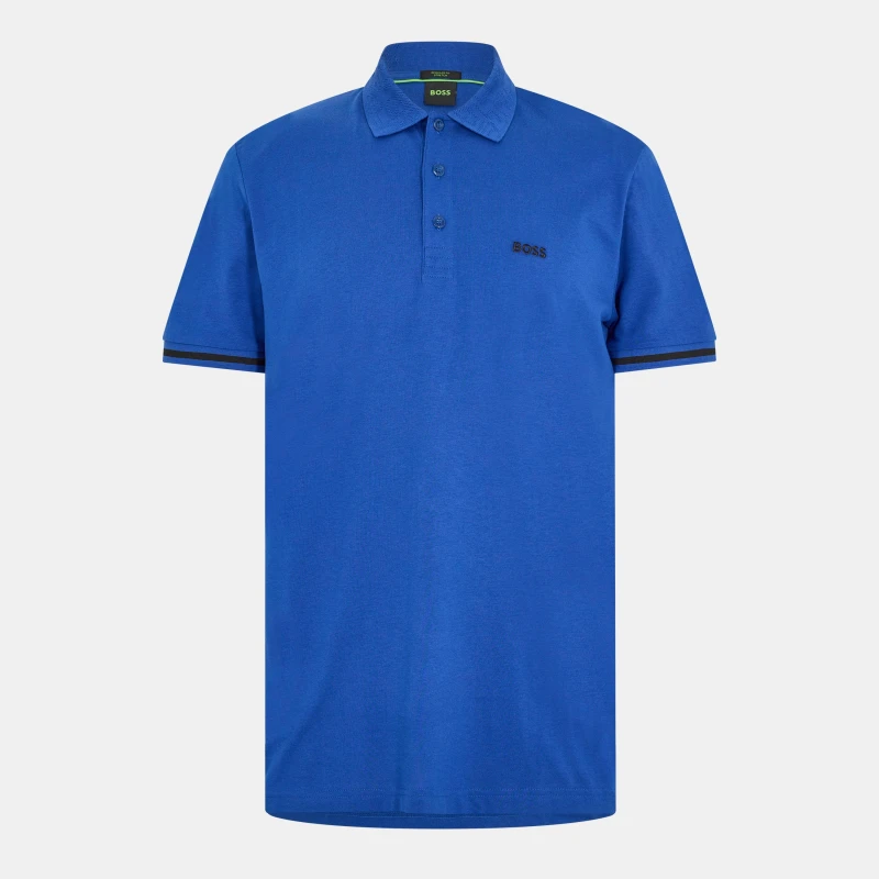 Image of Boss Mens Paddy Short-Sleeve Polo Shirt Bright Blue male S