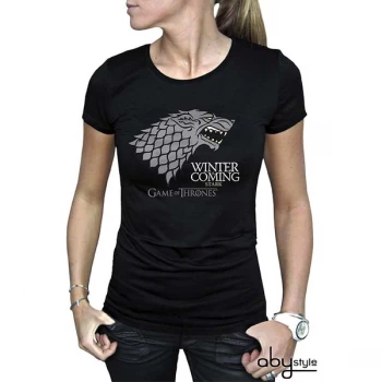 Image of Game Of Thrones - Winter Is Coming Womens Medium T-Shirt - Black