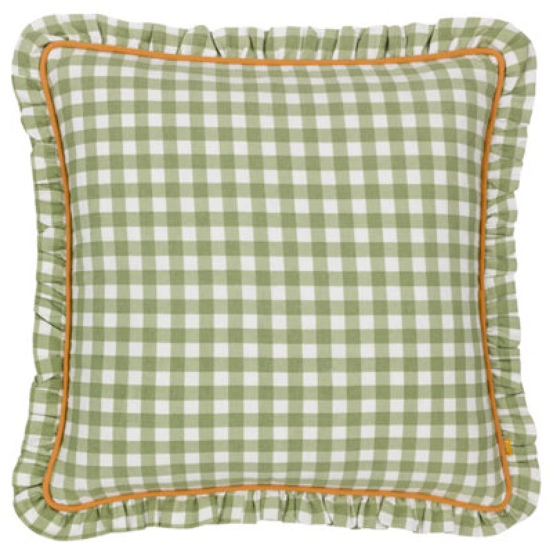 Image of Furn. Maude Gingham Reversible Piped Polyester Filled Cushion