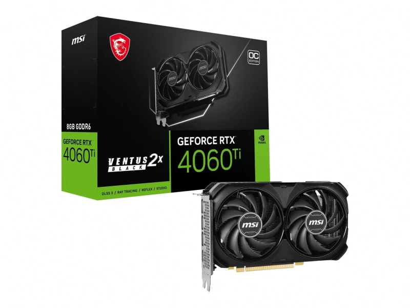 Image of MSI VGA 8GB RTX4060TI VENTUS 2X BLACK 8G OC 3xDP/HDMI GeForce RTX...