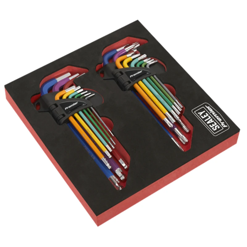 Image of Sealey Premier TRX-Star & Ball-End Hex Key Set 18pc Long Anti-Slip