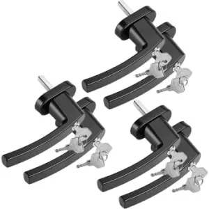 Image of Window Handle Lockable With Lock Key Child Safety Steel Pin Length 35mm Black 6er Set (de) - Monzana