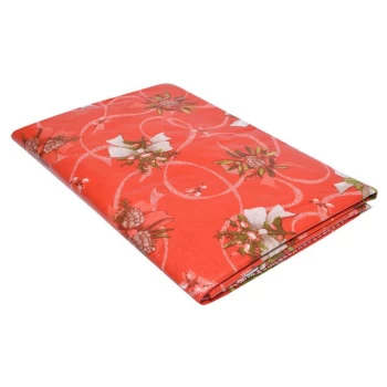 Image of The Spirit Of Christmas Vinyl Acorn Tablecloth - Red