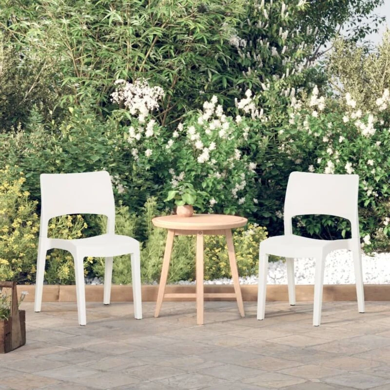 Image of VIDAXL Garden Chairs 2 pcs White Polypropylene Vidaxl 8720286908013