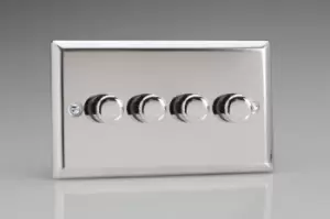 Image of Varilight V-Pro 4 Gang Dimmer 250W - Classic Mirror Chrome - JCDP254
