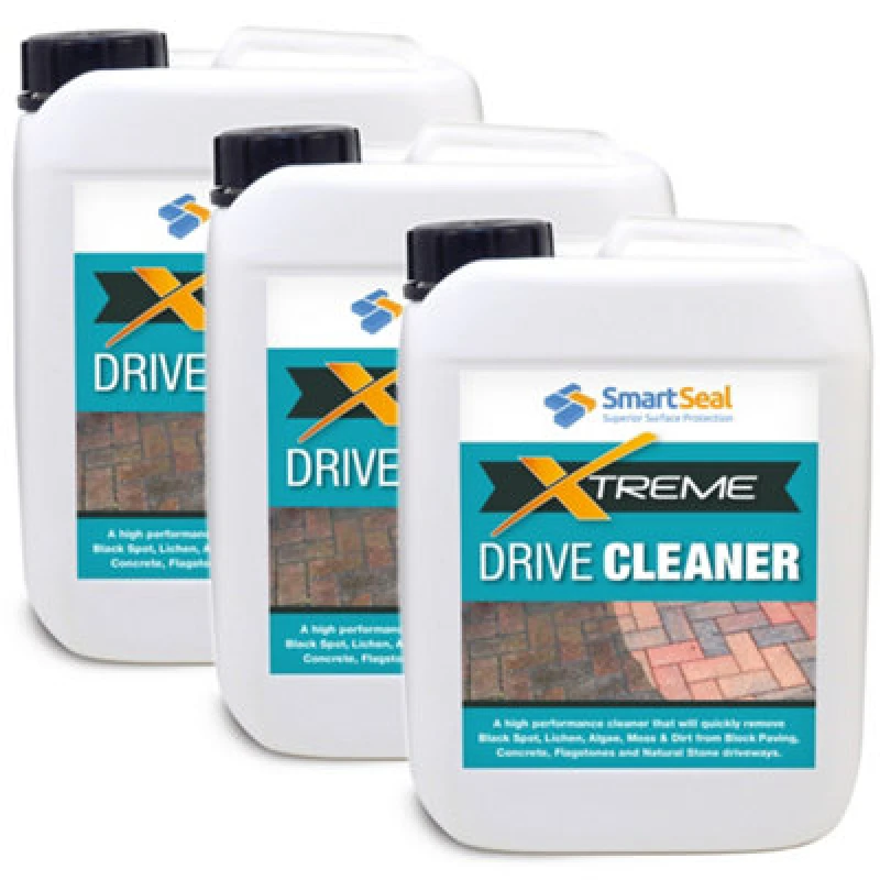 Image of Smartseal - Driveway Cleaner Xtreme, Black Spot Drive Cleaner, Dirt And Algae Killer - Block Paving, Natural Stone Cleaner, 3 X 5L