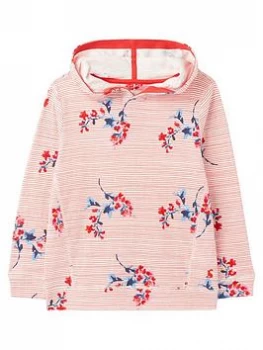 Image of Joules Girls Marlston Floral Stripe Hoody - Pink, Size Age: 3 Years, Women