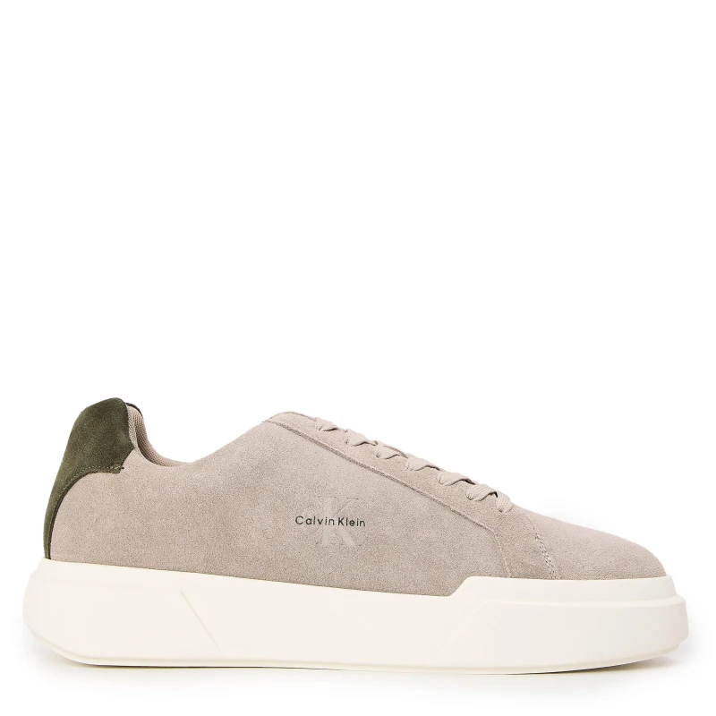 Image of Calvin Klein Mens Chunky Cup Low-Top Trainers Taupe/Wht/Grn male 7 (41)