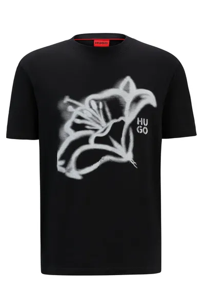Image of HUGO Dablumo Graphic T-Shirt Black XL