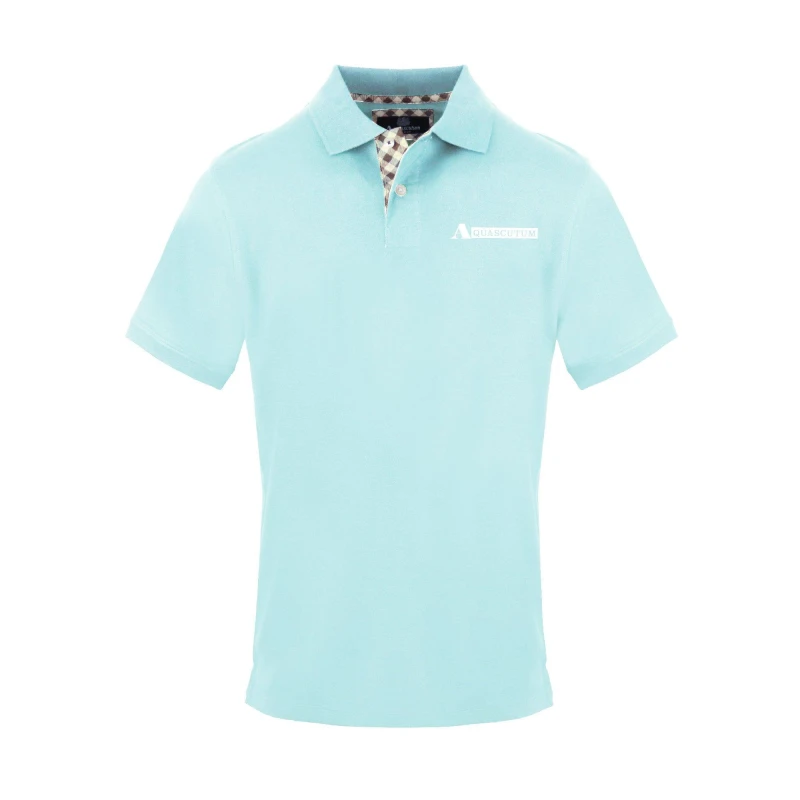 Image of Aquascutum Mens Polo Short Sleeve Polo Shirt Short Sleeve Polos Small Blue 54136018350