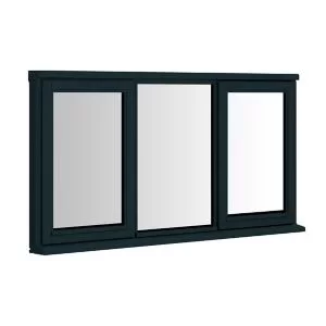 Image of Stormsure Clear Double Glazed Anthracite Grey Timber Right-Handed Top Hung Window, (H)1195mm (W)1195mm
