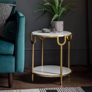Image of Gallery Interiors Petko Side Table White Marble