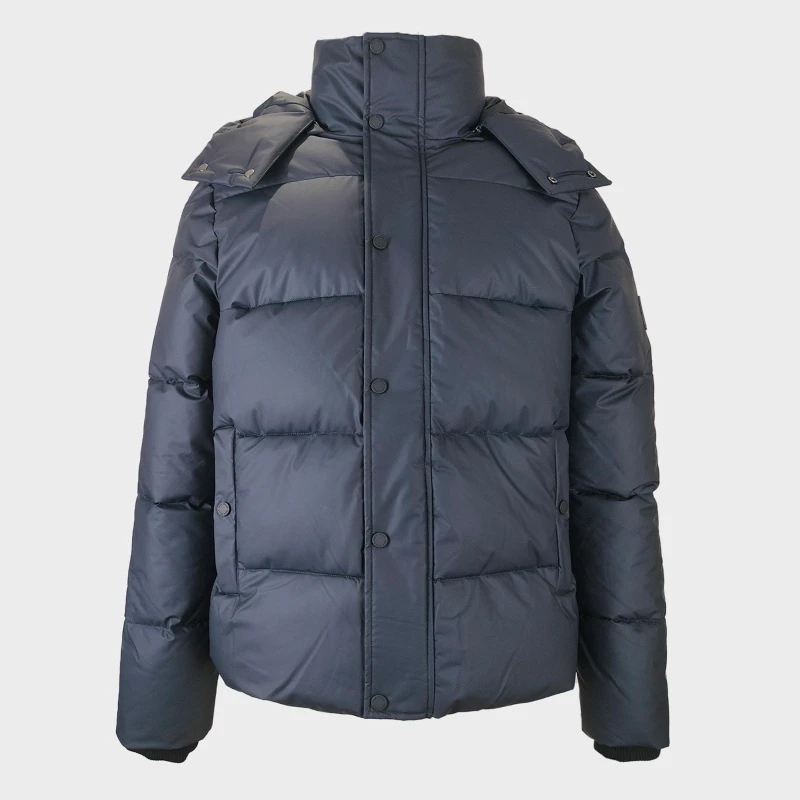 Image of Jack Wills Mens Appledore Water and Wind Resistant Hooded Short Puffer Jacket Black male S