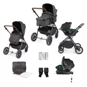Image of Ickle Bubba Cosmo I-Size Travel System With Stratus Car Seat & Isofix Base - Black