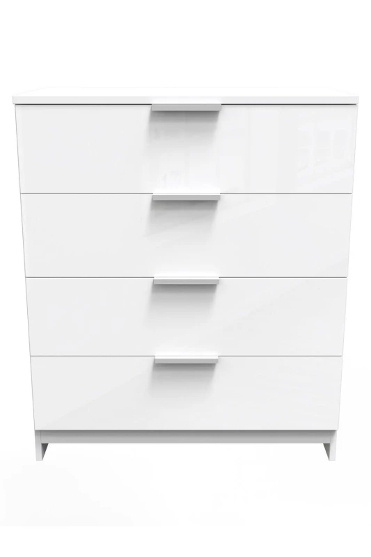Image of Poole 4 Drawer Chest In White (Ready Assembled)