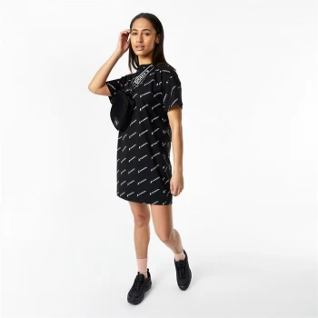 Image of Kangol T Shirt Dress Ladies - Black