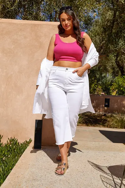 Image of Yours Cropped Wide Leg Jeans White