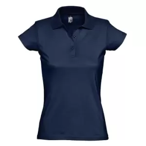 Image of SOLS Womens/Ladies Prescott Short Sleeve Jersey Polo Shirt (XL) (French Navy)