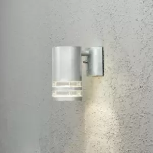 Image of Konstsmide Modena Outdoor Modern Twin Ring Single Wall Light Galvanized Steel, Transparent, IP44