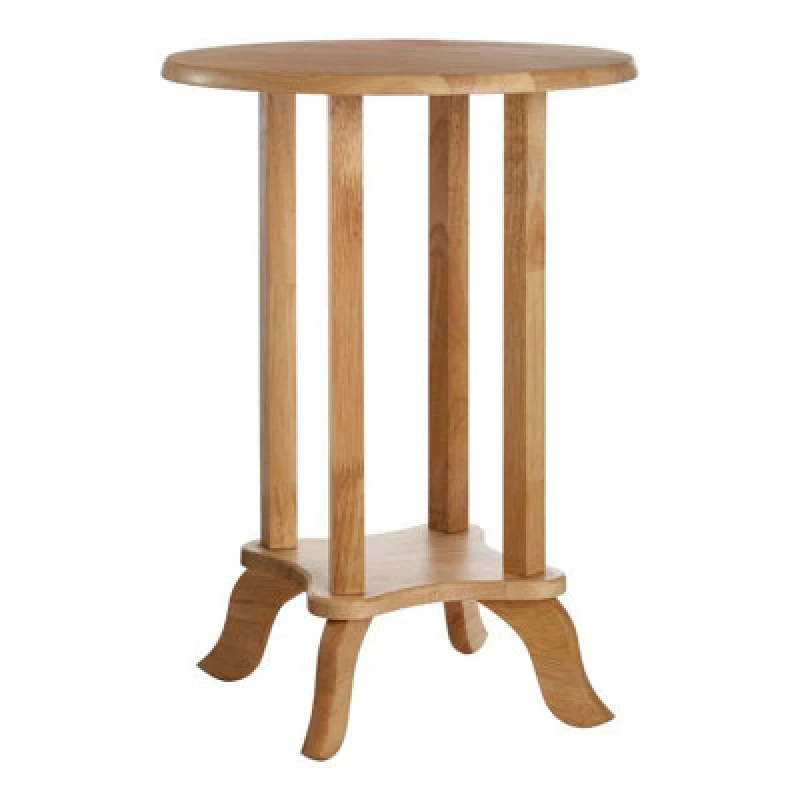 Image of Premier Housewares Practical Round Rubberwood Side Table, Elegant Small Lounge Table, Versatile Corner Table For Bedroom Natural
