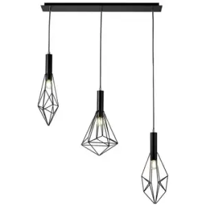 Image of Suspension Kristoff Black 3 bulbs 50cm