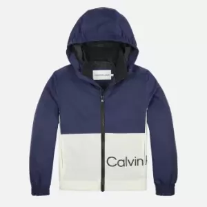 Image of Calvin Klein Boys' Colour Block Wind Breaker - Ivory - 14 Years