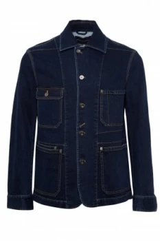 Image of Mens French Connection Denim Workwear 4 Pocket Jacket Vintage Blue